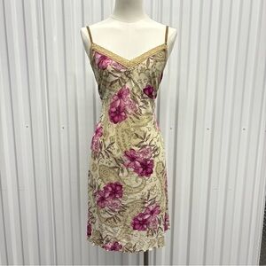 Floral Lace Trim Slip Dress